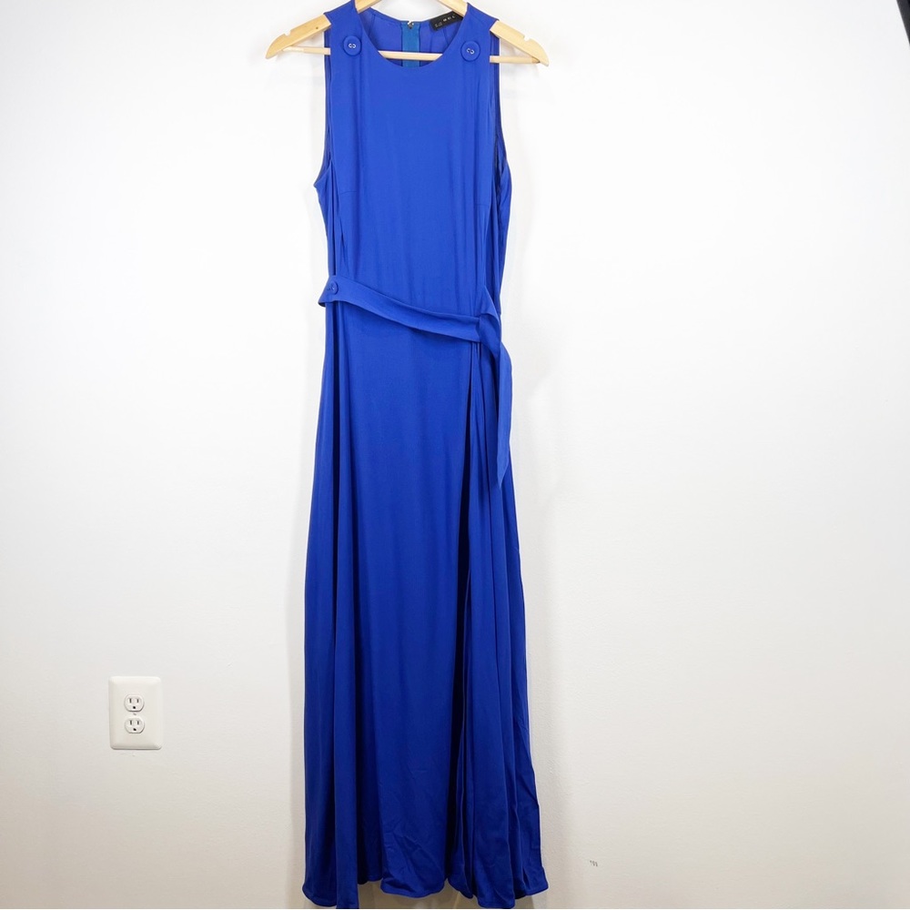 BGL Blue Midi Wrap Skirt Dress